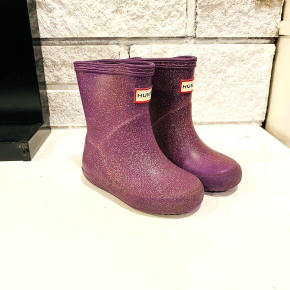 Hunter Other - Hunter Toddler Girls' Original First Classic Glitter Rain Boot Purple Sparkle 4